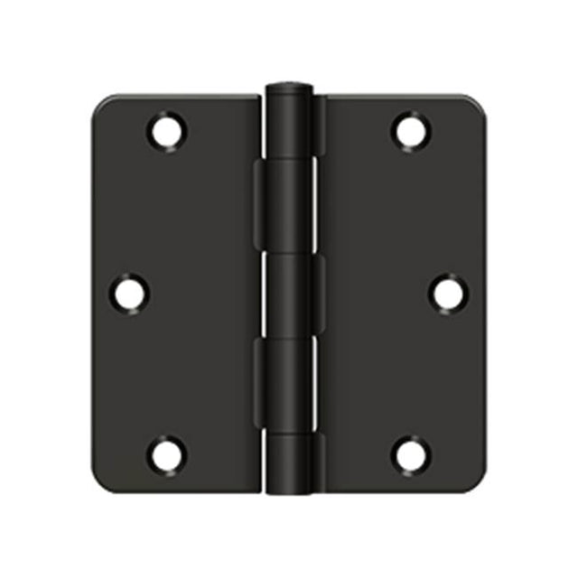 Deltana - 3-1/2'' x 3-1/2'' x 1/4'' Radius Hinge, Residential Thickness - Oil-rubbed Bronze