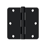 Deltana - 3-1/2'' x 3-1/2'' x 1/4'' Radius Hinge, Residential Thickness - Paint Black