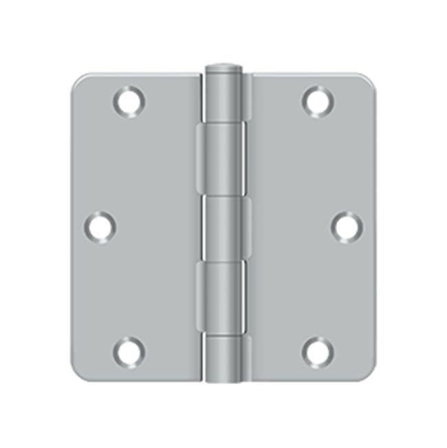 Deltana - 3-1/2'' x 3-1/2'' x 1/4'' Radius Hinge, Residential Thickness - Brushed Chrome