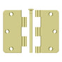 Deltana - 3-1/2'' x 3-1/2'' x 1/4'' Radius Hinge, Residential Thickness - Zinc Dichromate