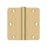 Deltana - 3-1/2'' x 3-1/2'' x 1/4'' Radius Hinge, Residential Thickness - Brushed Brass