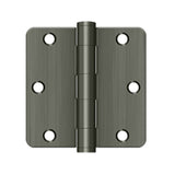 Deltana - 3-1/2'' x 3-1/2'' x 1/4'' Radius Hinge, HD - Antique Nickel
