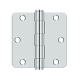 Deltana - 3-1/2'' x 3-1/2'' x 1/4'' Radius Hinge, HD - Polished Chrome