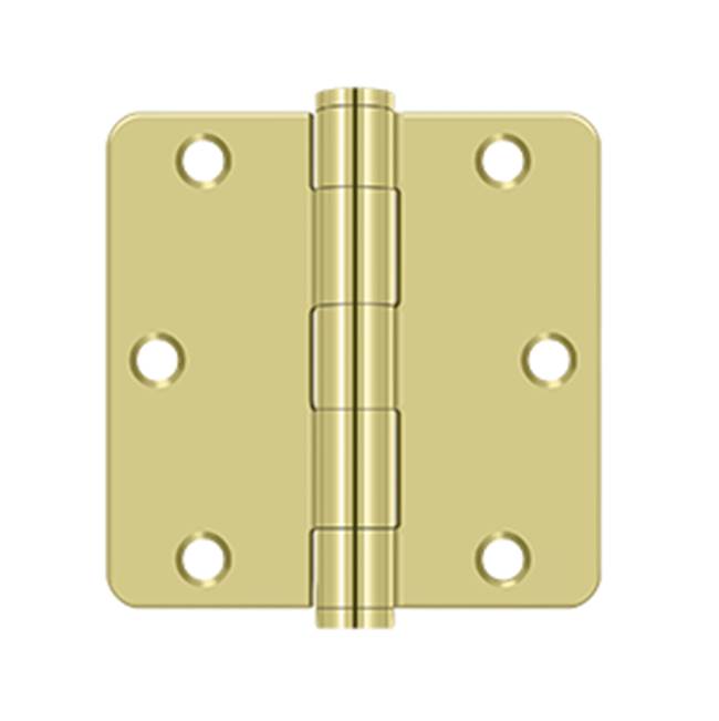 Deltana - 3-1/2'' x 3-1/2'' x 1/4'' Radius Hinge, HD - Polished Brass