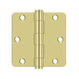 Deltana - 3-1/2'' x 3-1/2'' x 1/4'' Radius Hinge, HD - Polished Brass