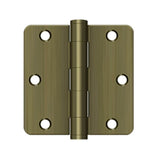 Deltana - 3-1/2'' x 3-1/2'' x 1/4'' Radius Hinge, HD - Antique Brass