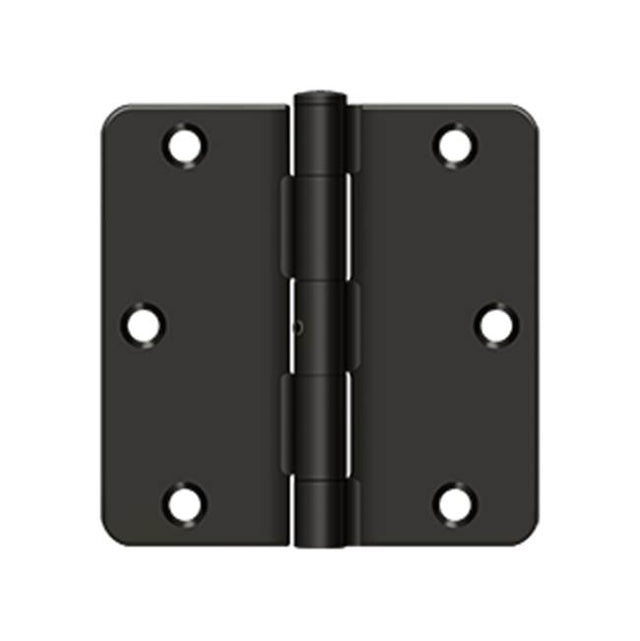 Deltana - 3-1/2'' x 3-1/2'' x 1/4'' Radius Hinge, Residential Thickness - Oil-rubbed Bronze