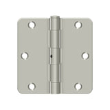 Deltana - 3-1/2'' x 3-1/2'' x 1/4'' Radius Hinge, Residential Thickness - Brushed Nickel
