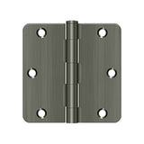 Deltana - 3-1/2'' x 3-1/2'' x 1/4'' Radius Hinge, Residential Thickness - Antique Nickel