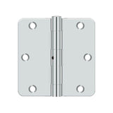 Deltana - 3-1/2'' x 3-1/2'' x 1/4'' Radius Hinge, Residential Thickness - Polished Chrome