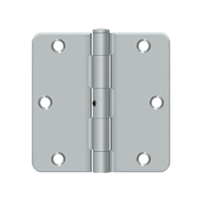 Deltana - 3-1/2'' x 3-1/2'' x 1/4'' Radius Hinge, Residential Thickness - Brushed Chrome