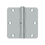 Deltana - 3-1/2'' x 3-1/2'' x 1/4'' Radius Hinge, Residential Thickness - Brushed Chrome