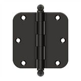 Deltana - 3-1/2'' x 3-1/2'' x 5/8'' Radius Hinge, w/ Ball Tips - Oil-rubbed Bronze