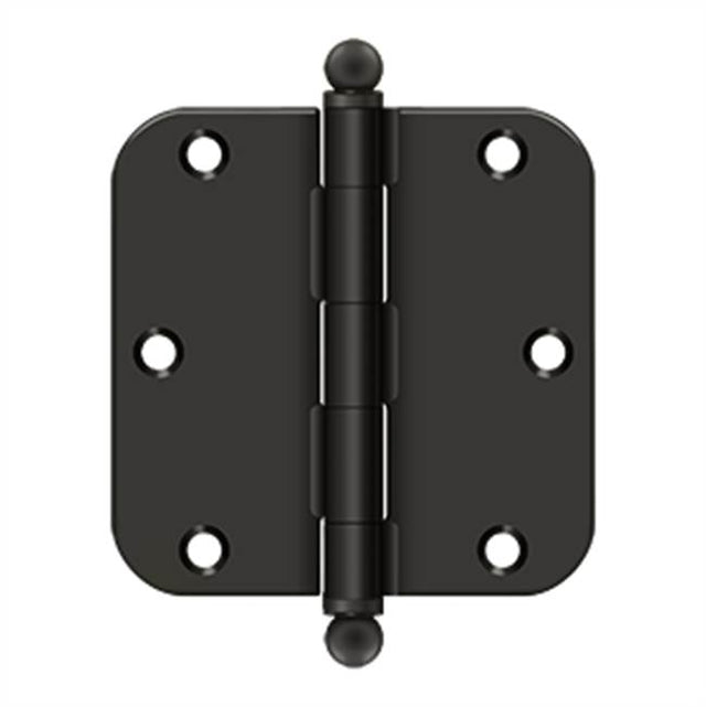 Deltana - 3-1/2'' x 3-1/2'' x 5/8'' Radius Hinge, w/ Ball Tips - Oil-rubbed Bronze