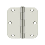 Deltana - 3-1/2'' x 3-1/2'' x 5/8'' Radius Hinge, Residential Thickness - Polished Nickel