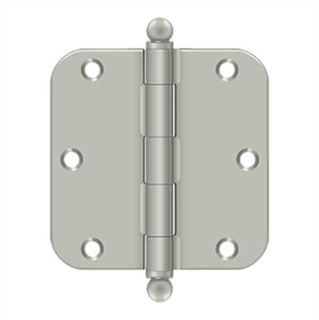 Deltana - 3-1/2'' x 3-1/2'' x 5/8'' Radius Hinge, w/ Ball Tips - Brushed Nickel