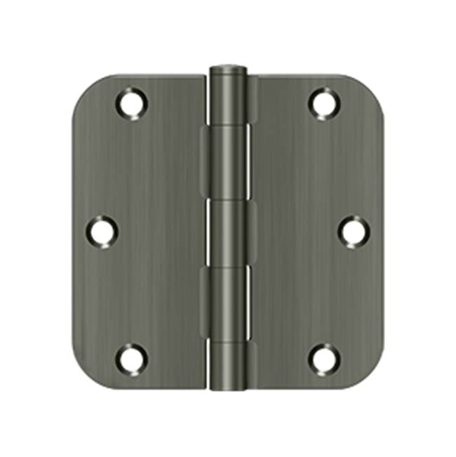 Deltana - 3-1/2'' x 3-1/2'' x 5/8'' Radius Hinge, Residential Thickness - Antique Nickel