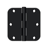 Deltana - 3-1/2'' x 3-1/2'' x 5/8'' Radius Hinge, Residential Thickness - Paint Black