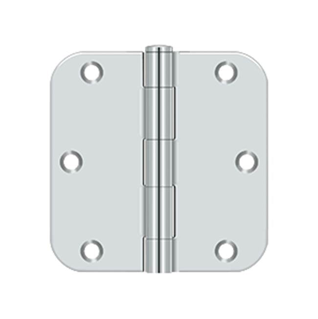 Deltana - 3-1/2'' x 3-1/2'' x 5/8'' Radius Hinge, Residential Thickness - Polished Chrome