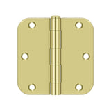 Deltana - 3-1/2'' x 3-1/2'' x 5/8'' Radius Hinge, Residential Thickness - Polished Brass