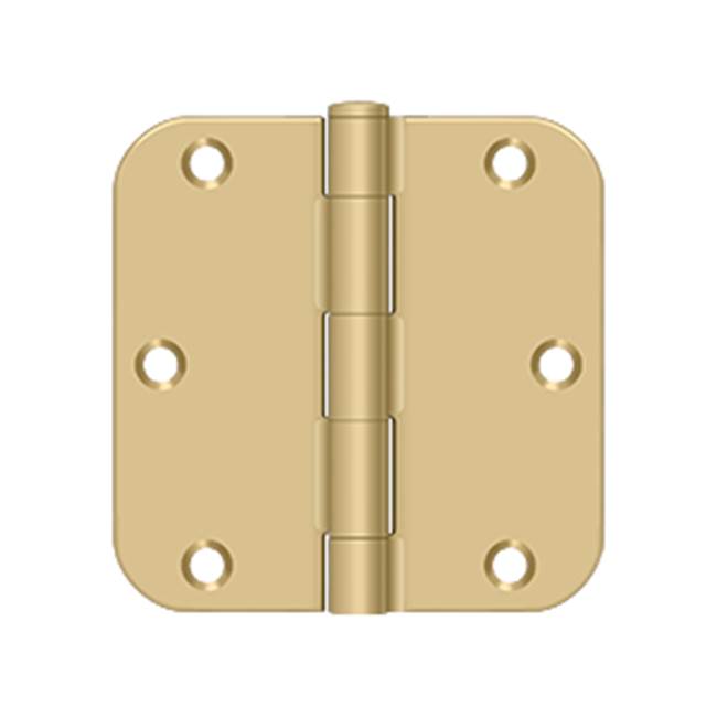 Deltana - 3-1/2'' x 3-1/2'' x 5/8'' Radius Hinge, Residential Thickness - Brushed Brass