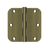 Deltana - 3-1/2'' x 3-1/2'' x 5/8'' Radius Hinge, Residential Thickness - Antique Brass