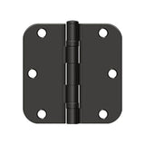 Deltana - 3-1/2'' x 3-1/2'' x 5/8'' Radius Hinge, Ball Bearing - Oil-rubbed Bronze