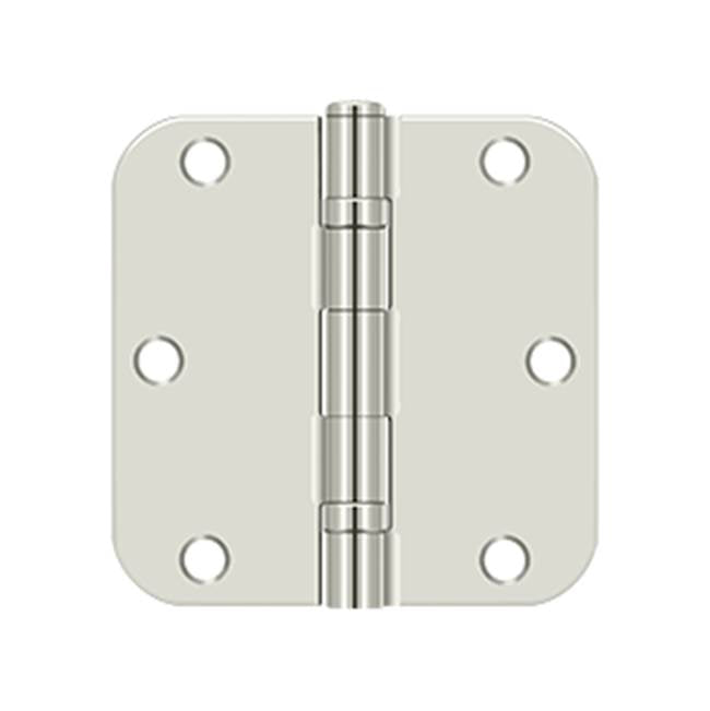 Deltana - 3-1/2'' x 3-1/2'' x 5/8'' Radius Hinge, Ball Bearing - Polished Nickel