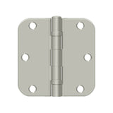 Deltana - 3-1/2'' x 3-1/2'' x 5/8'' Radius Hinge, Ball Bearing - Brushed Nickel