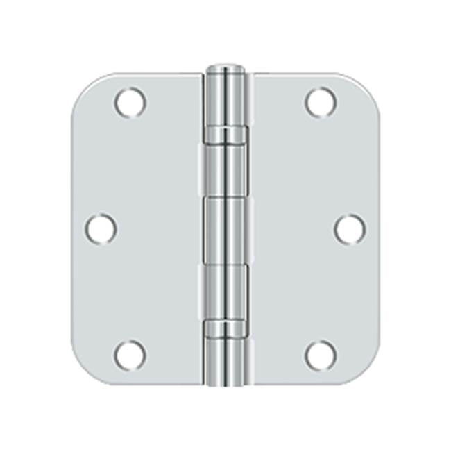 Deltana - 3-1/2'' x 3-1/2'' x 5/8'' Radius Hinge, Ball Bearing - Polished Chrome