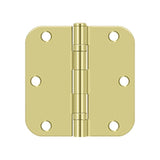 Deltana - 3-1/2'' x 3-1/2'' x 5/8'' Radius Hinge, Ball Bearing - Polished Brass