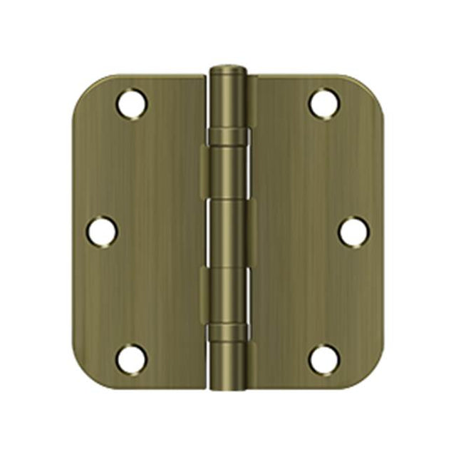 Deltana - 3-1/2'' x 3-1/2'' x 5/8'' Radius Hinge, Ball Bearing - Antique Brass