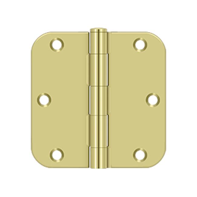 Deltana - 3-1/2'' x 3-1/2'' x 5/8'' Radius Hinge, Residential Thickness - Polished Brass