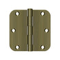Deltana - 3-1/2'' x 3-1/2'' x 5/8'' Radius Hinge, Residential Thickness - Antique Brass