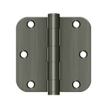 Deltana - 3-1/2'' x 3-1/2'' x 5/8'' Radius Hinge, HD - Antique Nickel
