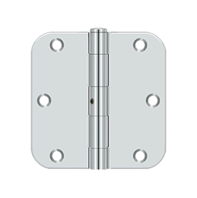 Deltana - 3-1/2'' x 3-1/2'' x 5/8'' Radius Hinge, Residential Thickness - Polished Chrome