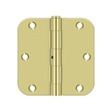 Deltana - 3-1/2'' x 3-1/2'' x 5/8'' Radius Hinge, Residential Thickness - Polished Brass