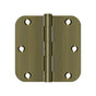 Deltana - 3-1/2'' x 3-1/2'' x 5/8'' Radius Hinge, Residential Thickness - Antique Brass