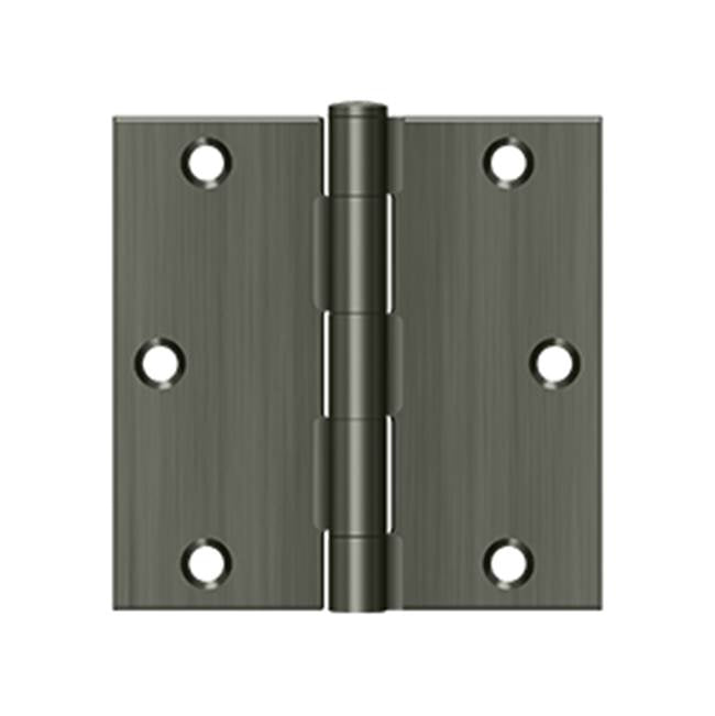 Deltana - 3-1/2'' x 3-1/2'' Square Hinge - Antique Nickel
