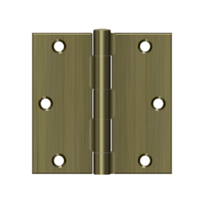 Deltana - 3-1/2'' x 3-1/2'' Square Hinge - Antique Brass