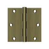 Deltana - 3-1/2'' x 3-1/2'' Square Hinge - Antique Brass