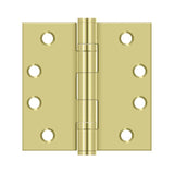 Deltana - 4'' x 4'' Square Hinge, HD, Ball Bearings - Polished Brass