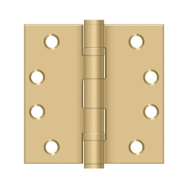 Deltana - 4'' x 4'' Square Hinge, HD, Ball Bearings - Brushed Brass