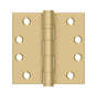 Deltana - 4'' x 4'' Square Hinge, HD, Ball Bearings - Brushed Brass