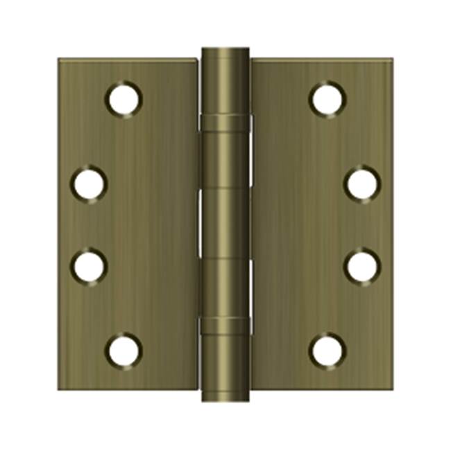 Deltana - 4'' x 4'' Square Hinge, HD, Ball Bearings - Antique Brass