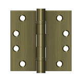 Deltana - 4'' x 4'' Square Hinge, HD, Ball Bearings - Antique Brass