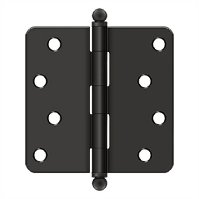 Deltana - 4'' x 4'' x 1/4'' Radius Hinge, w/ Ball Tips - Oil-rubbed Bronze