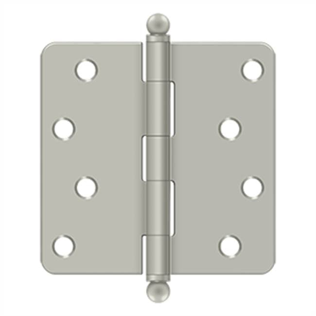Deltana - 4'' x 4'' x 1/4'' Radius Hinge, w/ Ball Tips - Brushed Nickel