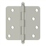 Deltana - 4'' x 4'' x 1/4'' Radius Hinge, w/ Ball Tips - Brushed Nickel