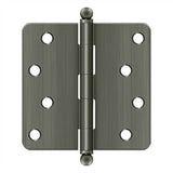 Deltana - 4'' x 4'' x 1/4'' Radius Hinge, w/ Ball Tips - Antique Nickel